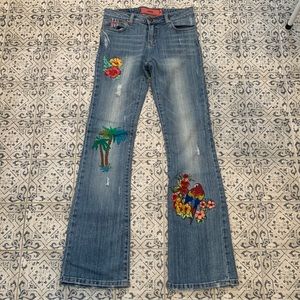 Jaspal Embellished tropical jeans